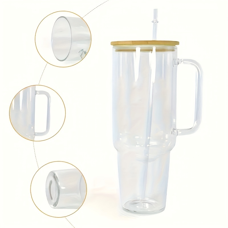 12pcs 32/40oz Sublimation Glass Cups with Handles