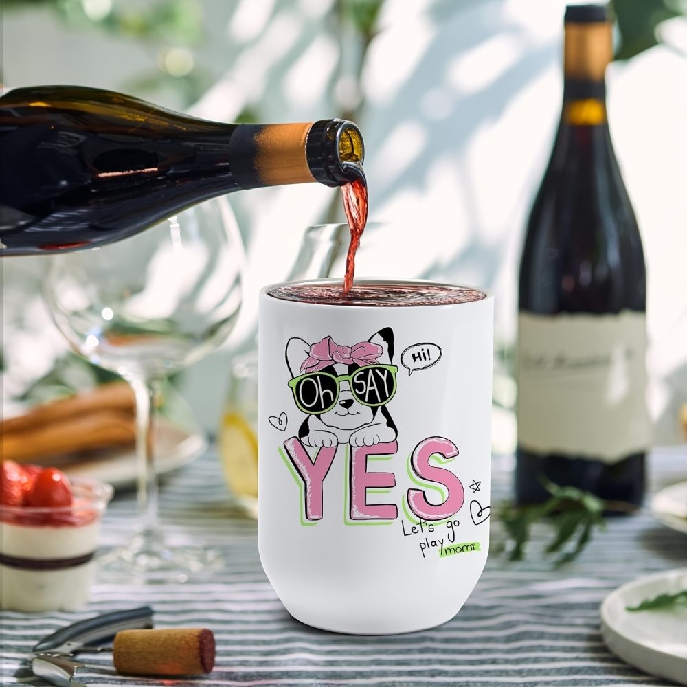 25/50pcs 12oz Sublimation Wine Tumblers Blanks, Straight Stainless Steel Insulated Mug for Full Wrap Heat Transfer, Spill-proof Sliding Lid Plastic Straw for Coffee Cocktails Drinks