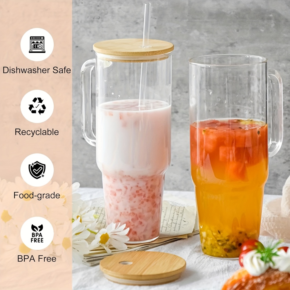 12pcs 32/40oz Sublimation Glass Cups with Handles