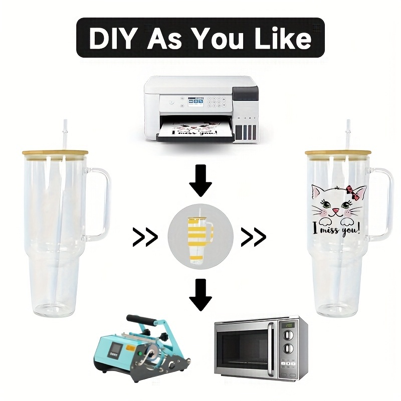 12pcs 32/40oz Sublimation Glass Cups with Handles