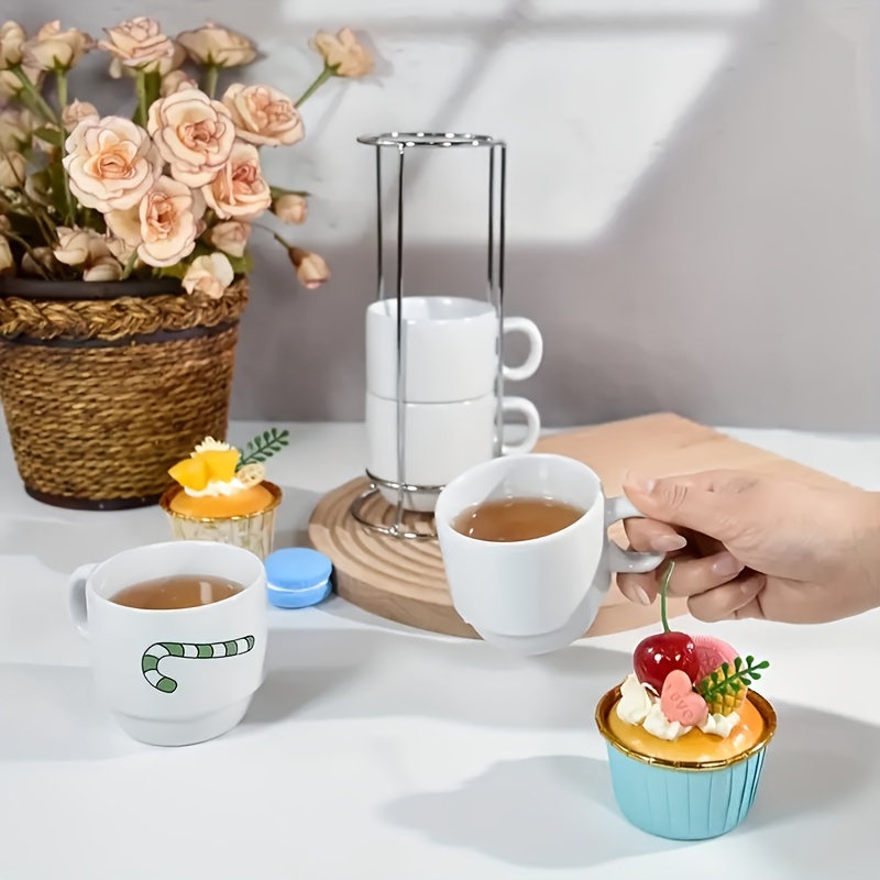 48pcs 4oz Sublimation Mugs Blanks Bulk Coffee Stackable Mug Cups White Plain Ceramic Mug Cups for Sublimate