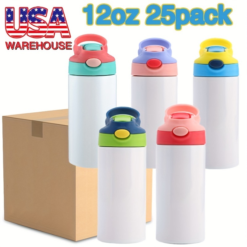 25pcs 12oz Mixed Color Water Cup Thermal Sublimation Thermal Insulation Stainless Steel Water Bottle