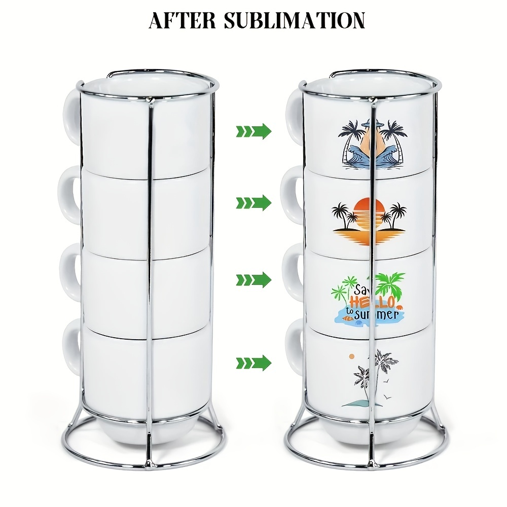 48pcs 4oz Sublimation Mugs Blanks Bulk Coffee Stackable Mug Cups White Plain Ceramic Mug Cups for Sublimate