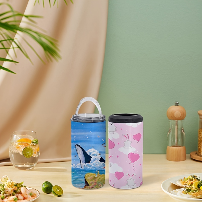 25pcs of 16oz 4-in-1 Sublimation Blank Cooler Jars Bulk Stainless Steel Tumbler Double Wall Straight Cup with 2 Lids and Straws