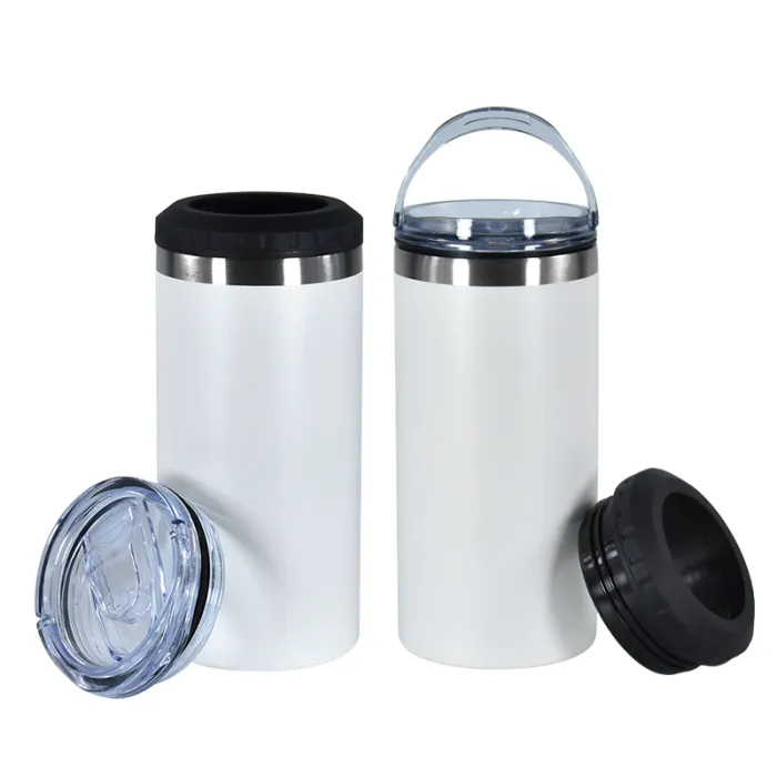 US Warehouse 16oz 4 in 1 Powder Coated Can Cooler with Opener