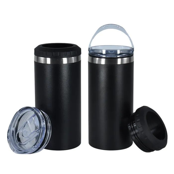 US Warehouse 16oz 4 in 1 Powder Coated Can Cooler with Opener