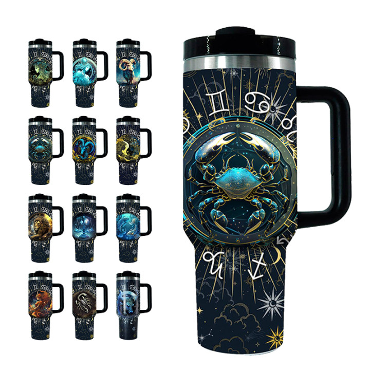 40oz Personalized Zodiac Constellations Tumblers Travel Mugs 40 oz Car Travel Tumbler