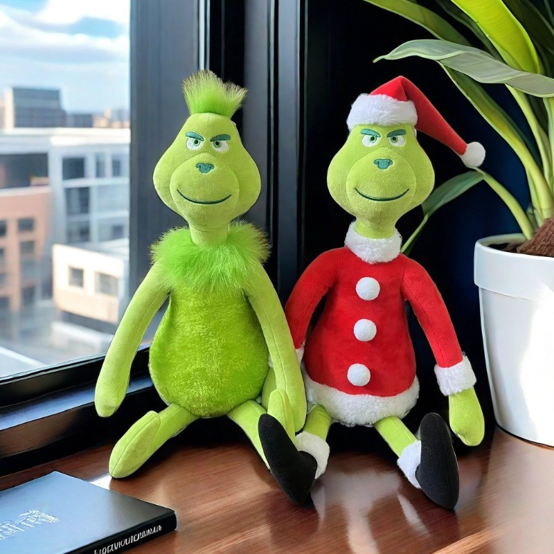 Christmas Grinch Stuffed Toy Dog Plush Xmas Gift Set of 3 Plush Toys