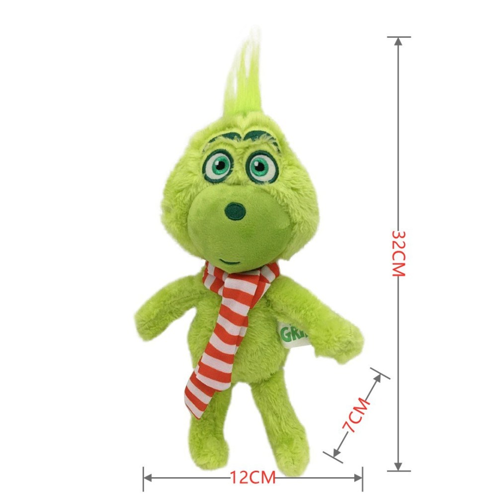 Christmas Grinch Green Monster Plush Doll Figure Toy for Boys and Girls Ideal Plush Gifts for Kids Birthday
