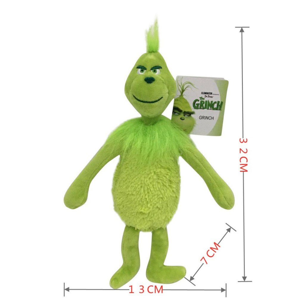 Christmas Grinch Green Monster Plush Doll Figure Toy for Boys and Girls Ideal Plush Gifts for Kids Birthday