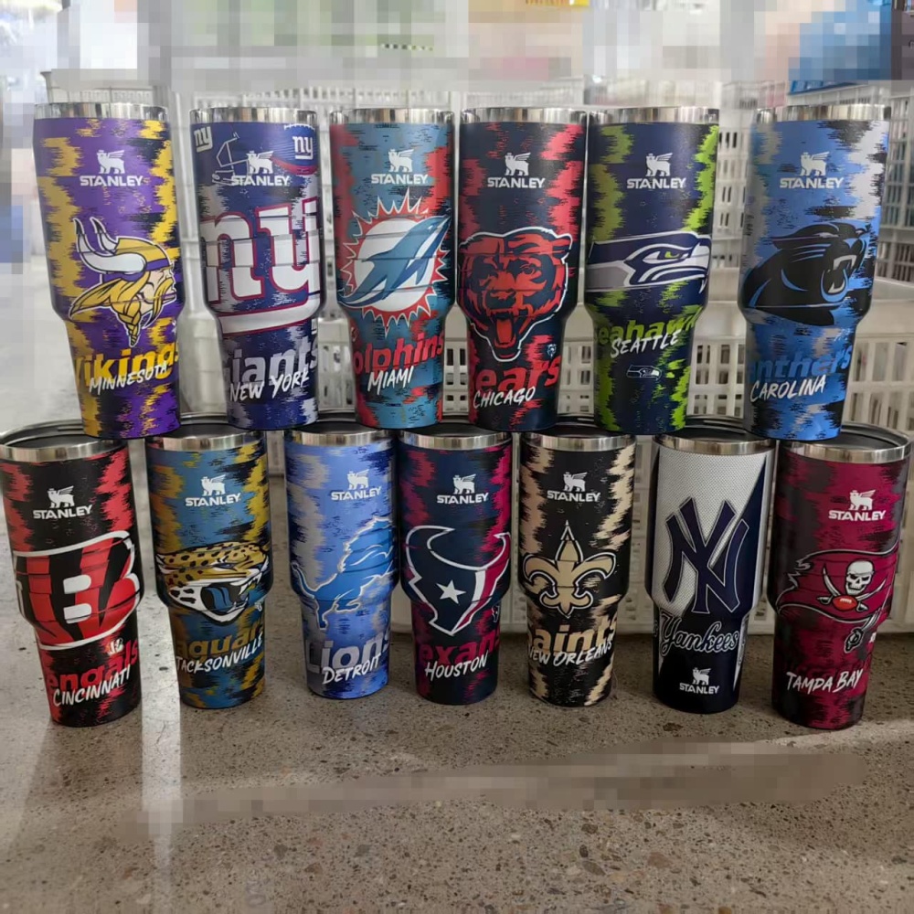 40oz Stanley Stainless Steel Tumbler NFL Football Personalized for Super Bowl 2026