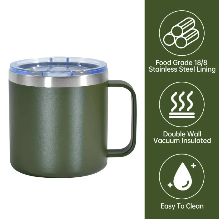 US Warehouse 12oz powder coated mugs with stainless straw +straw brush