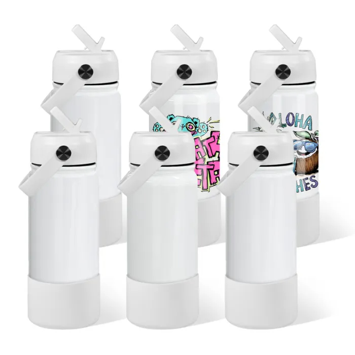 US Warehouse 18oz/32oz Sublimation Sports Water Bottle Silicone Bottom