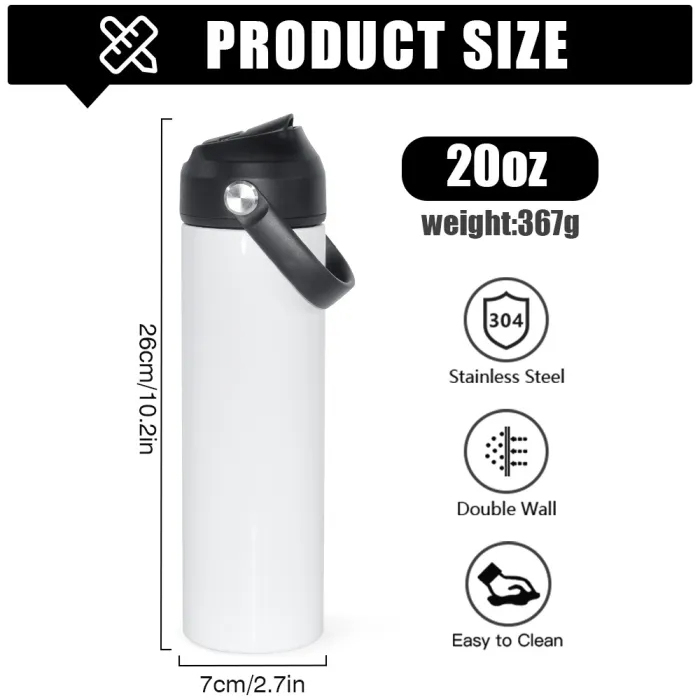 US Warehouse 20oz sublimation sports water bottle kid water bottle