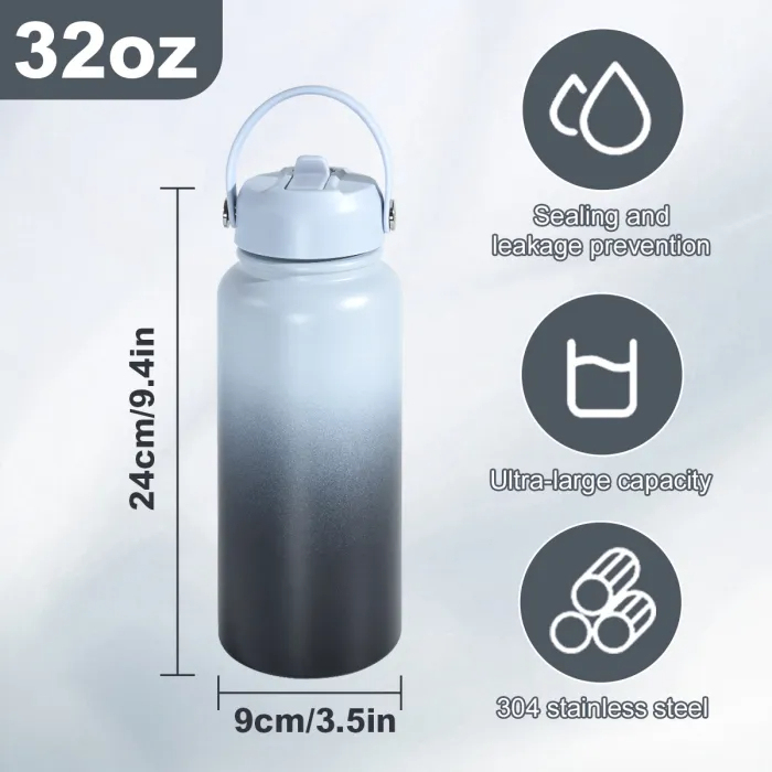 US Warehouse 32oz Gradient Powder Coated Sports Water Bottle