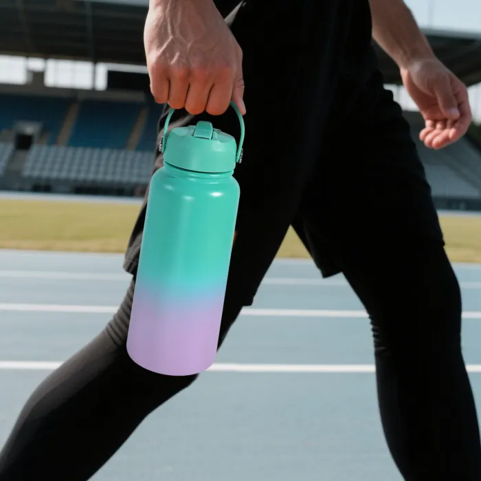 US Warehouse 32oz Gradient Powder Coated Sports Water Bottle