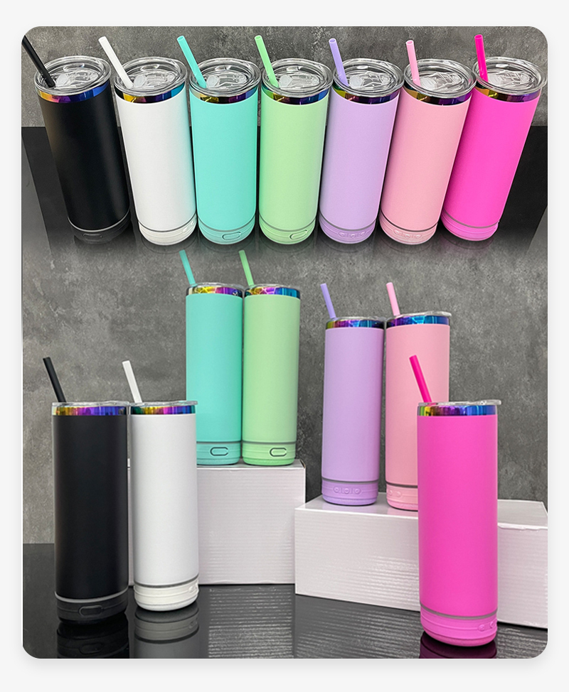 20oz Powder Coated Bluetooth Speaker Tumblers for Laser Engraving