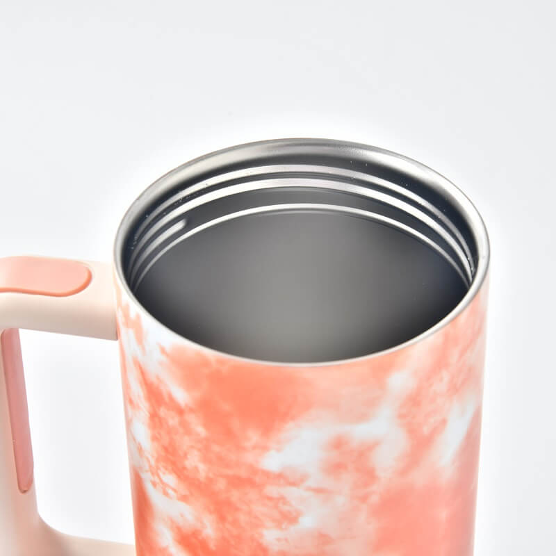 Tie Dye 40oz Tumbler with Handle Stainless Steel Double Wall Non-Sublimation