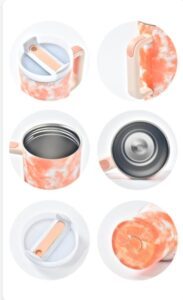 Tie Dye 40oz Tumbler with Handle Stainless Steel Double Wall Non-Sublimation