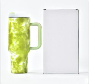 Tie Dye 40oz Tumbler with Handle Stainless Steel Double Wall Non-Sublimation