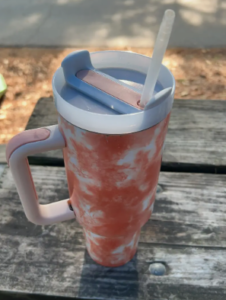 Tie Dye 40oz Tumbler with Handle Stainless Steel Double Wall Non-Sublimation