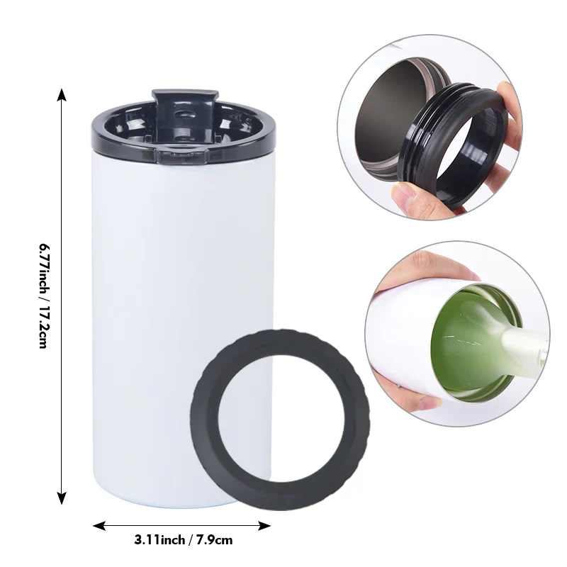 12oz Slim& Fatty Double-Walled Beverage Can Cooler