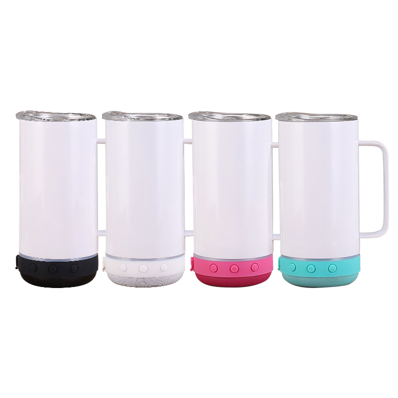 14oz Sublimation Bluetooth Speaker Mugs with Handle