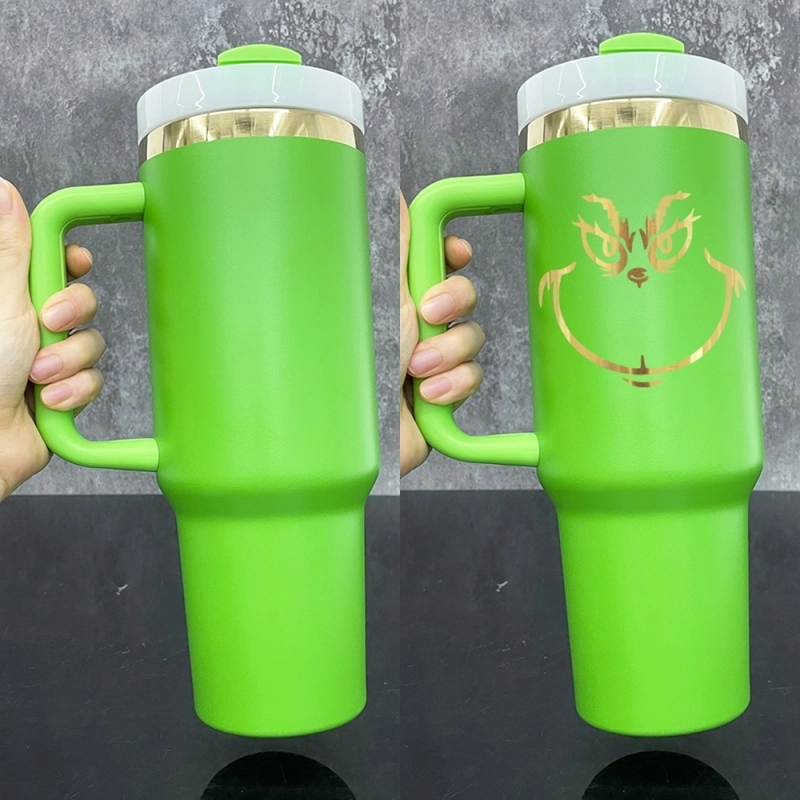 20Pack USA Warehouse mirror gold plated underneath powder coated Christmas green 40oz H2.0 tumbler