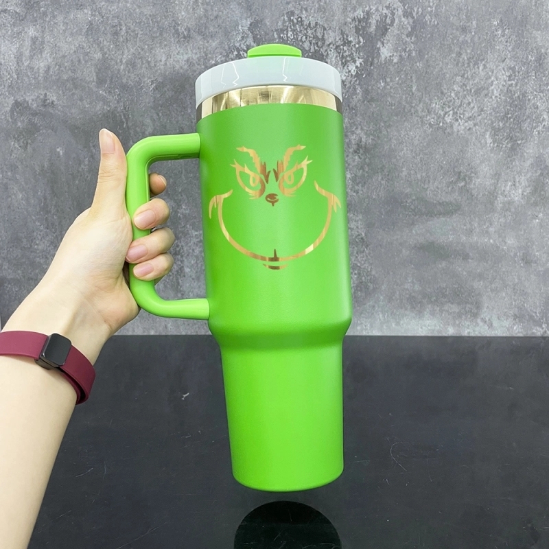20Pack USA Warehouse mirror gold plated underneath powder coated Christmas green 40oz H2.0 tumbler