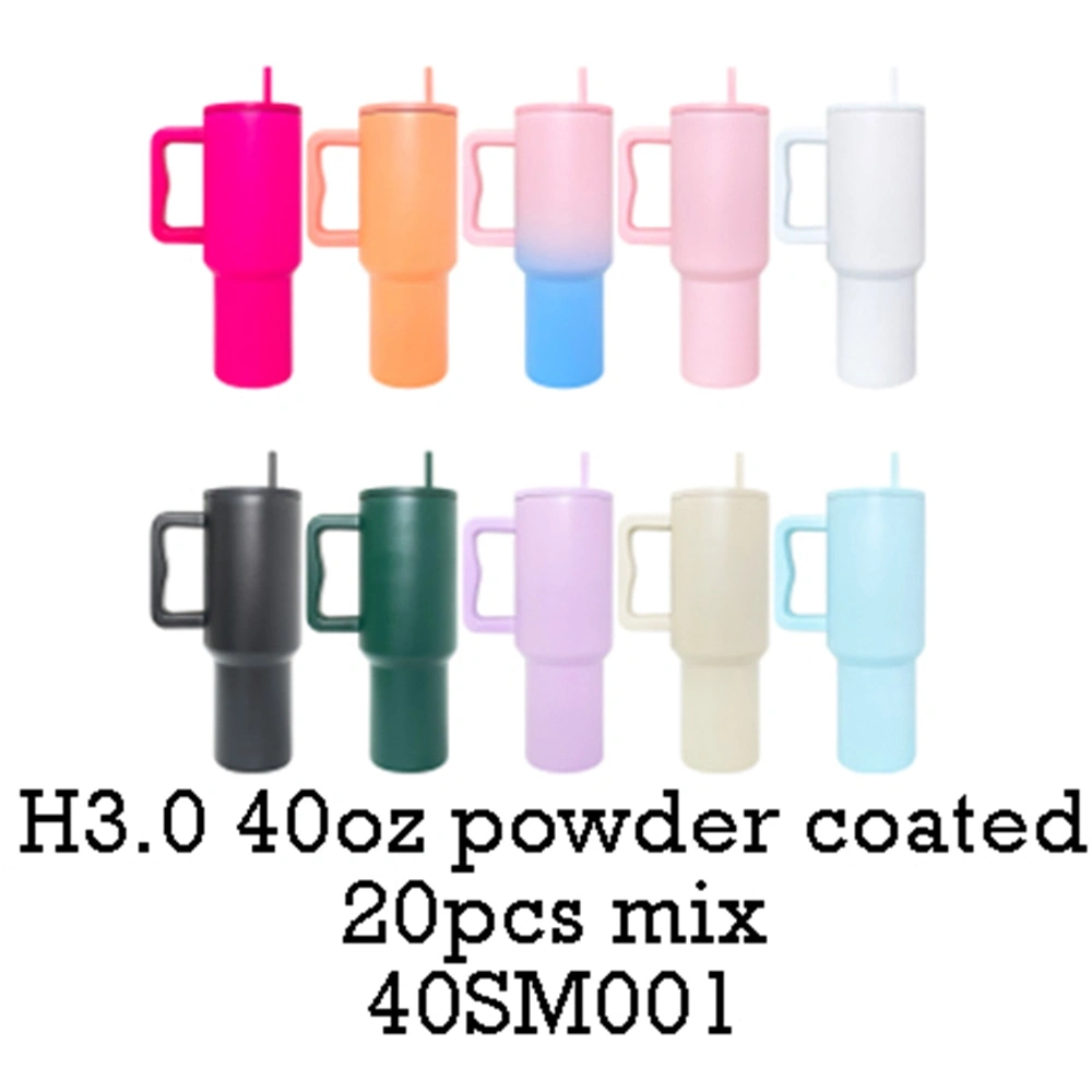 25 Pack USA Warehouse 40SM001 Stainless Steel Tumbler 40 oz Travel Mug Car Cup