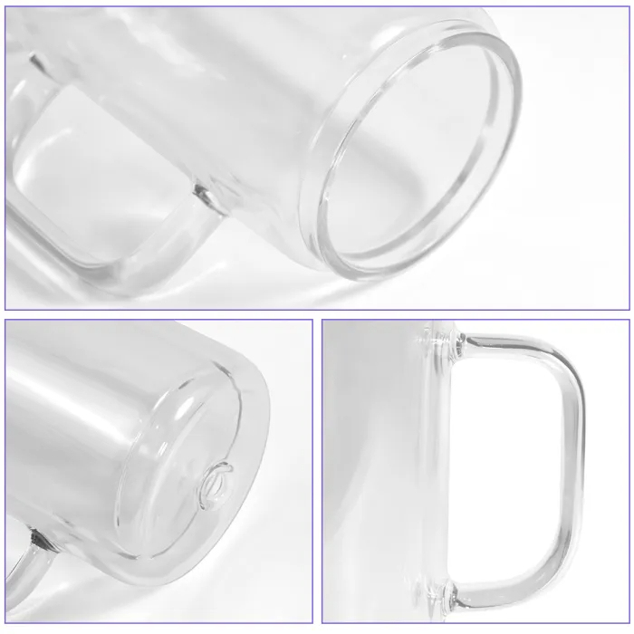 RTS US Warehouse Glass 16oz snow globe sublimation glass Cup,pre-hole