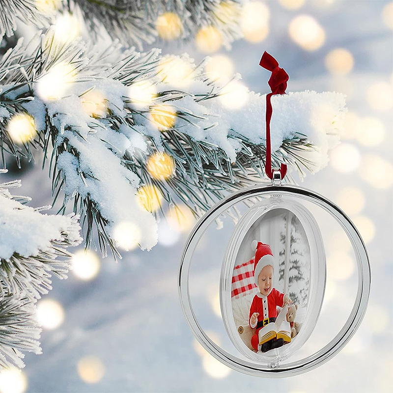 Christmas decorations round rotating blank sublimation MDF