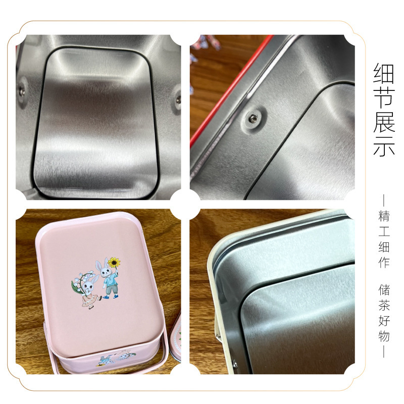 Creative Handheld Gift Box Fun and Cute Rabbit Pattern Gift Box Small and Exquisite Aluminum Gift Box