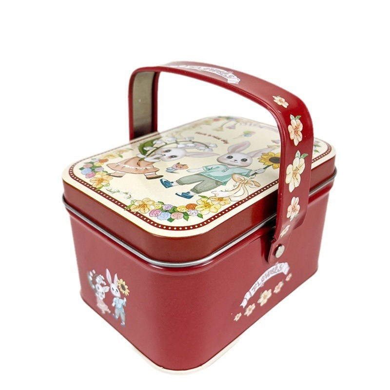 Creative Handheld Gift Box Fun and Cute Rabbit Pattern Gift Box Small and Exquisite Aluminum Gift Box