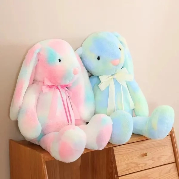 Stuffed Rabbit Long Ears Easter Rabbit Plush Bunny Long Ear Colored Stuffed Soft Bedtime Toys