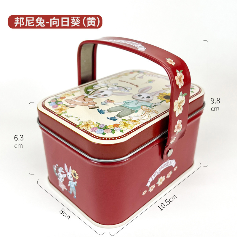 Creative Handheld Gift Box Fun and Cute Rabbit Pattern Gift Box Small and Exquisite Aluminum Gift Box