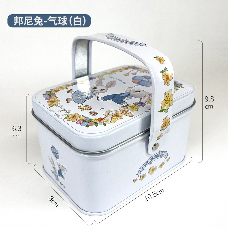 Creative Handheld Gift Box Fun and Cute Rabbit Pattern Gift Box Small and Exquisite Aluminum Gift Box