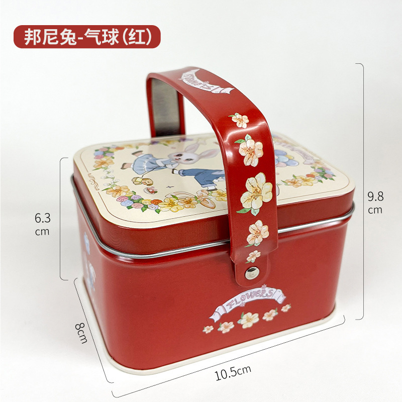 Creative Handheld Gift Box Fun and Cute Rabbit Pattern Gift Box Small and Exquisite Aluminum Gift Box