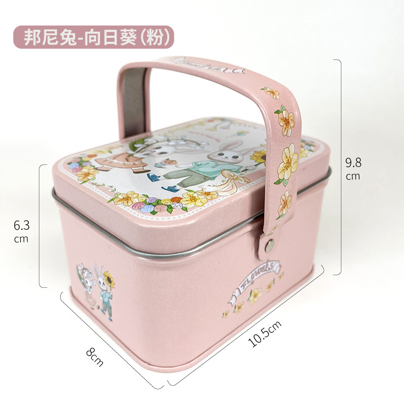 Creative Handheld Gift Box Fun and Cute Rabbit Pattern Gift Box Small and Exquisite Aluminum Gift Box