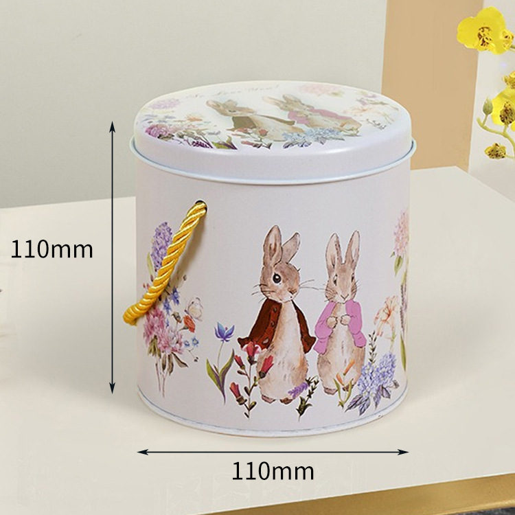 Creative Handheld Gift Box Fun and Cute Rabbit Pattern Gift Box Small and Exquisite Aluminum Gift Box