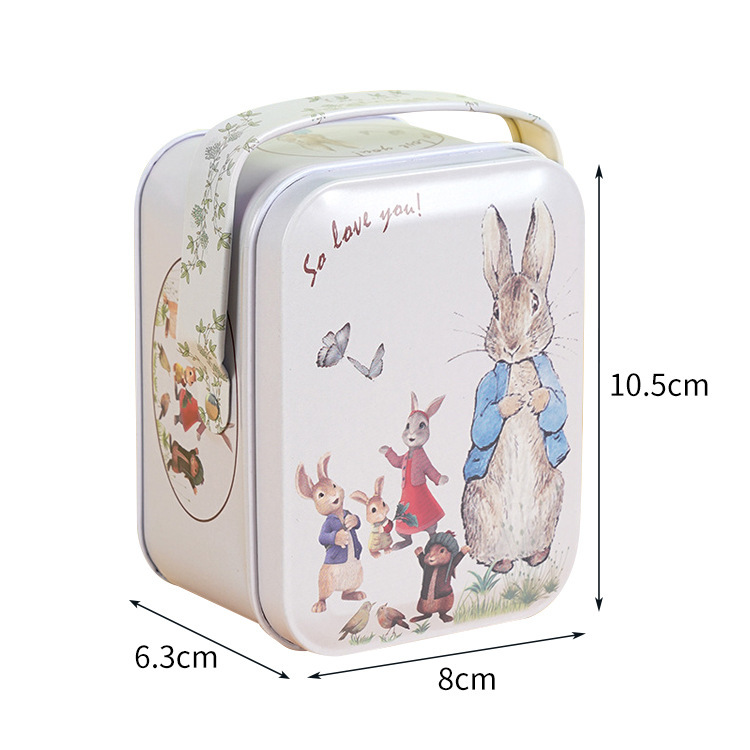 Creative Handheld Gift Box Fun and Cute Rabbit Pattern Gift Box Small and Exquisite Aluminum Gift Box