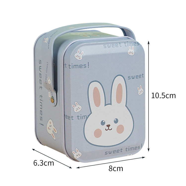 Creative Handheld Gift Box Fun and Cute Rabbit Pattern Gift Box Small and Exquisite Aluminum Gift Box