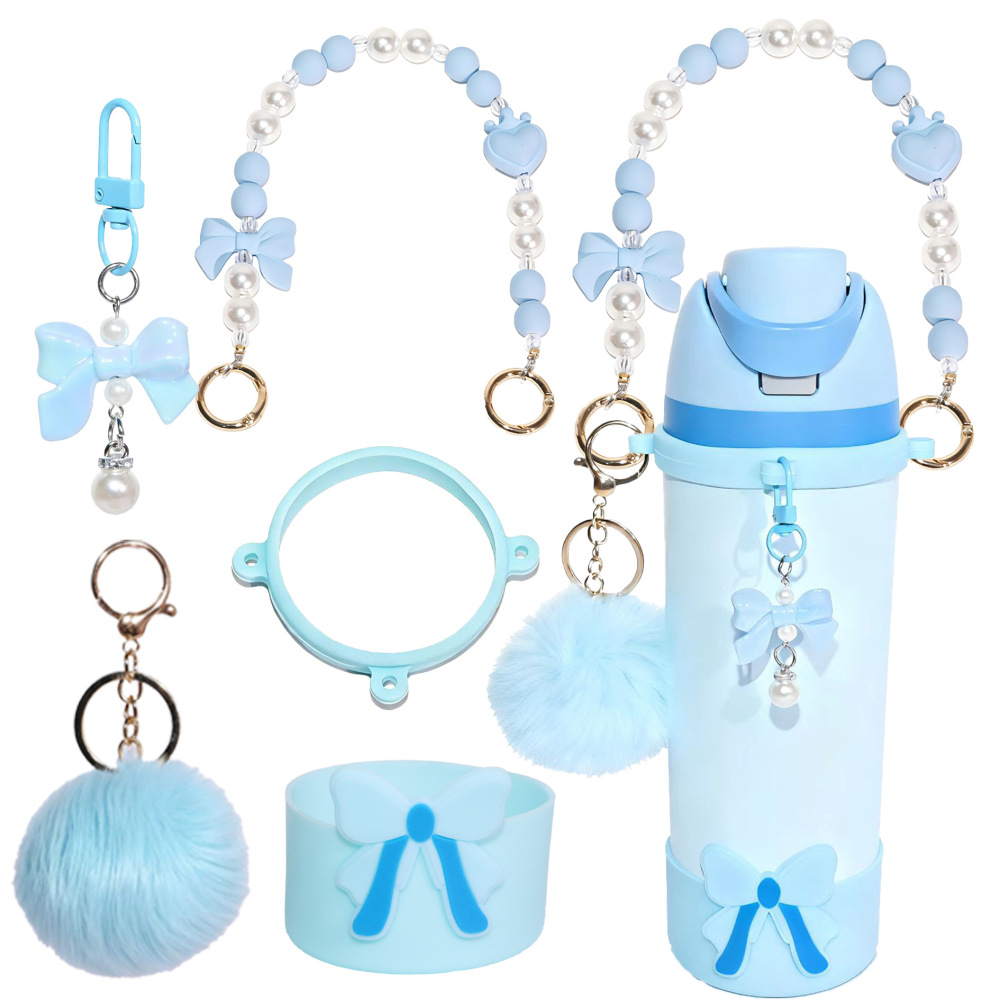 Owala Water Bottle Accessories Bundle for Heart Silicone Straw Topper with Handle Strap Charms for Gift
