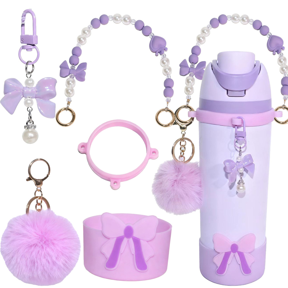 Owala Water Bottle Accessories Bundle for Heart Silicone Straw Topper with Handle Strap Charms for Gift