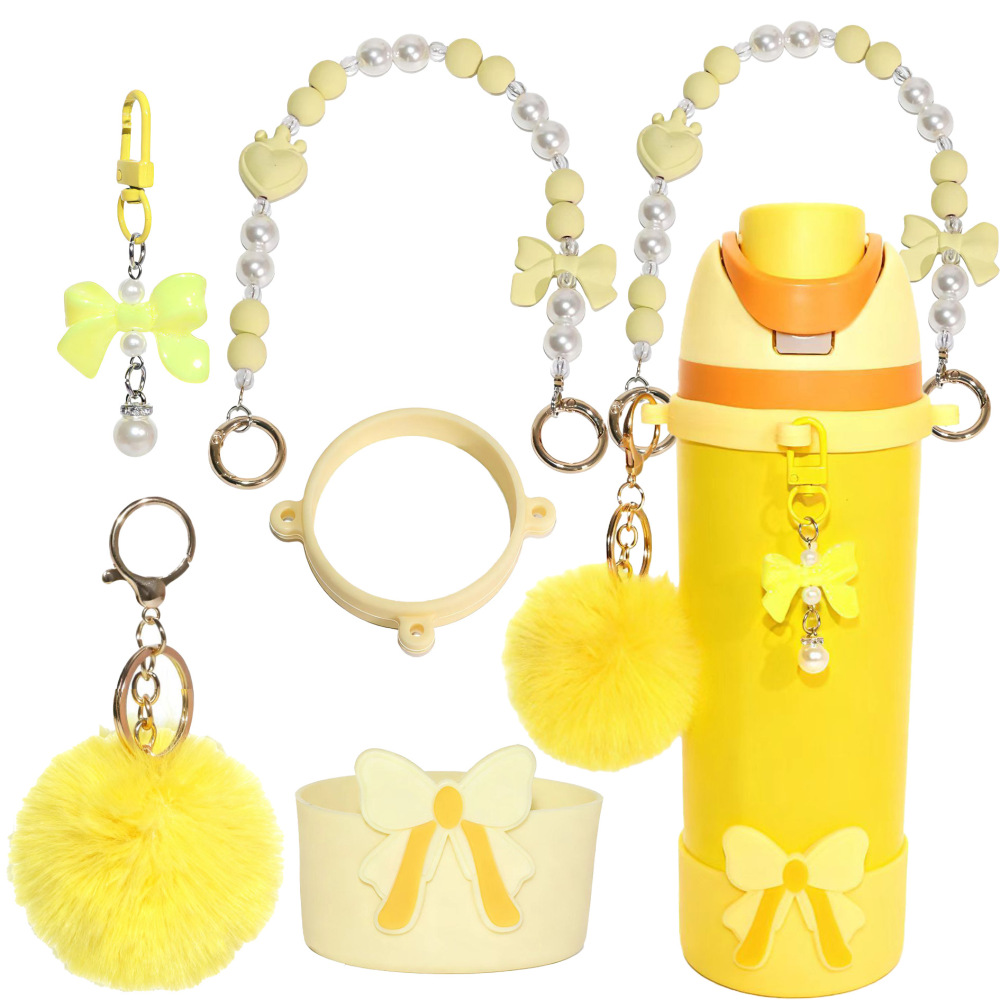 Owala Water Bottle Accessories Bundle for Heart Silicone Straw Topper with Handle Strap Charms for Gift