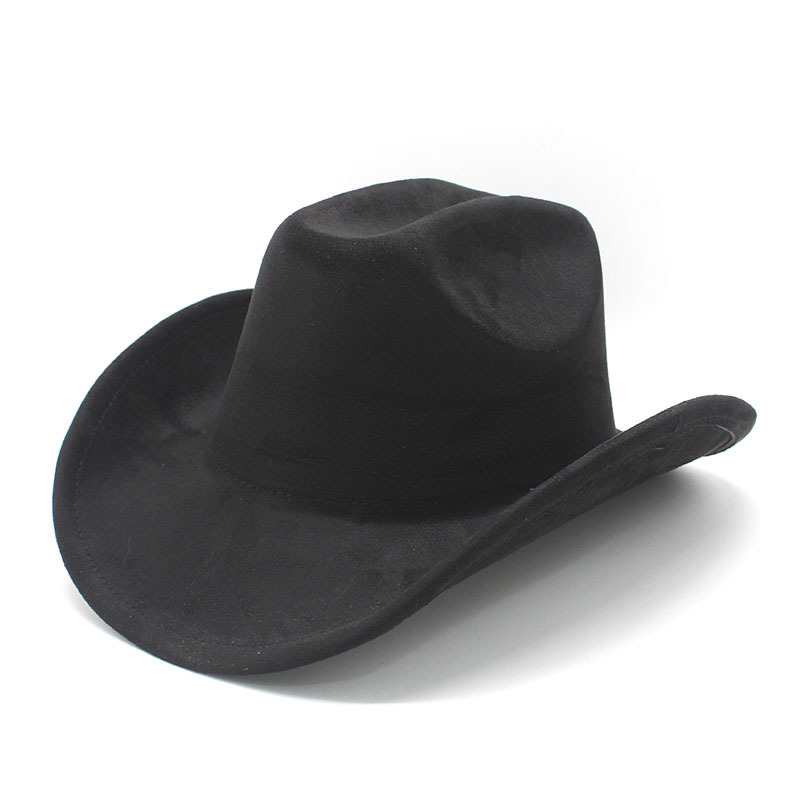 Cowboys Styles Hats Big Wide Brim Suede Fedora Hats Men Women Western Solid Cowboy Cowgirl Panama Rancher Hat