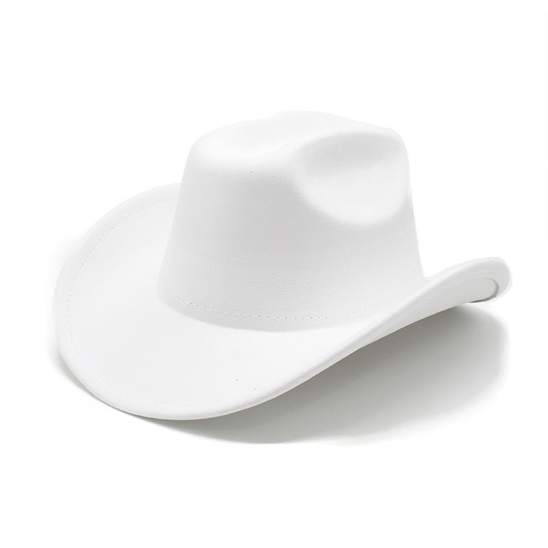 Cowboys Styles Hats Big Wide Brim Suede Fedora Hats Men Women Western Solid Cowboy Cowgirl Panama Rancher Hat