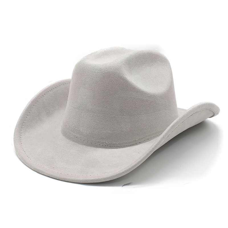 Cowboys Styles Hats Big Wide Brim Suede Fedora Hats Men Women Western Solid Cowboy Cowgirl Panama Rancher Hat