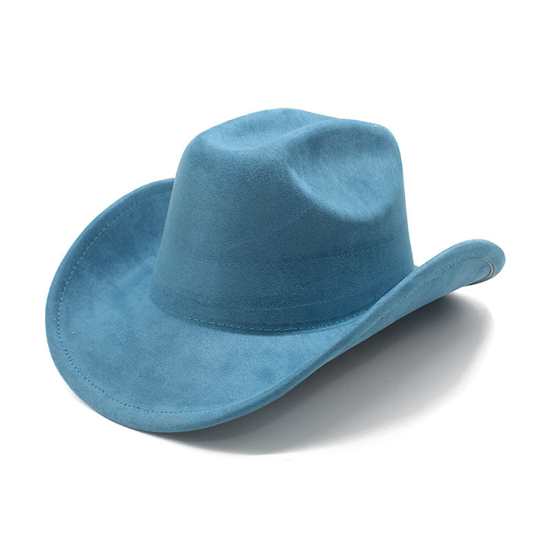Cowboys Styles Hats Big Wide Brim Suede Fedora Hats Men Women Western Solid Cowboy Cowgirl Panama Rancher Hat