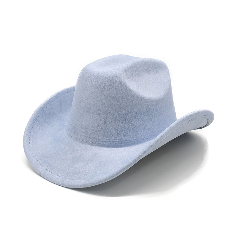 Cowboys Styles Hats Big Wide Brim Suede Fedora Hats Men Women Western Solid Cowboy Cowgirl Panama Rancher Hat